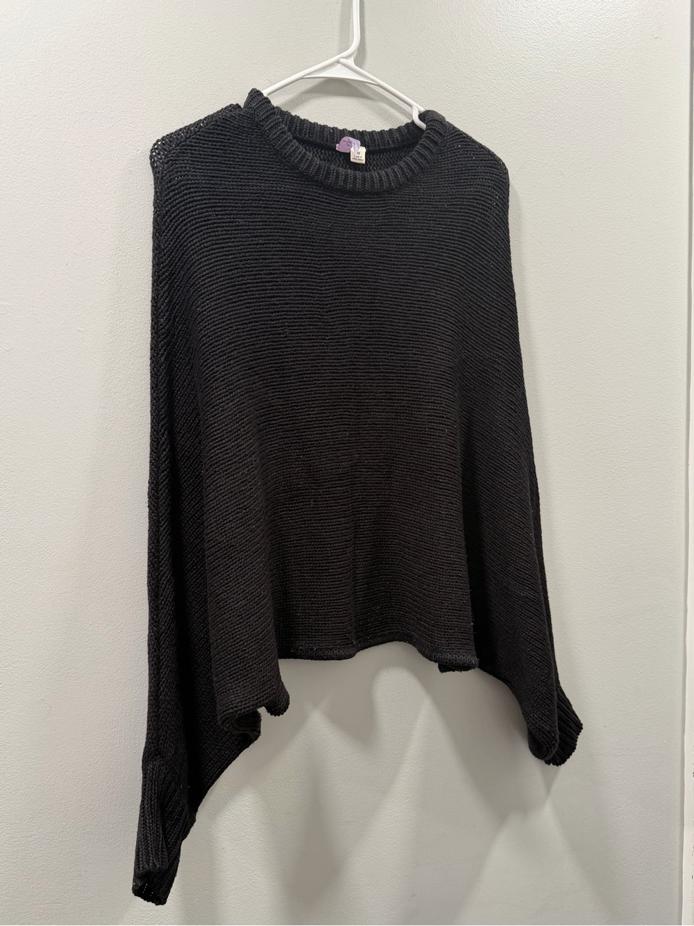Ayla black poncho style batwing sweater M Women’s oversized loose fit